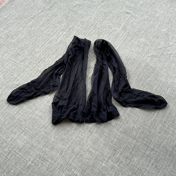 VINTAGE VICTORIA’S SECRET BLACK 100% SILK STOCKINGS Made in Italy 80s SZ Medium - Picture 7 of 10